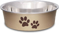 Loving Pets Bella Bowls: No-Tip Stainless Steel, Spill-Proof Pet Bowl, Medium, Blueberry Blue