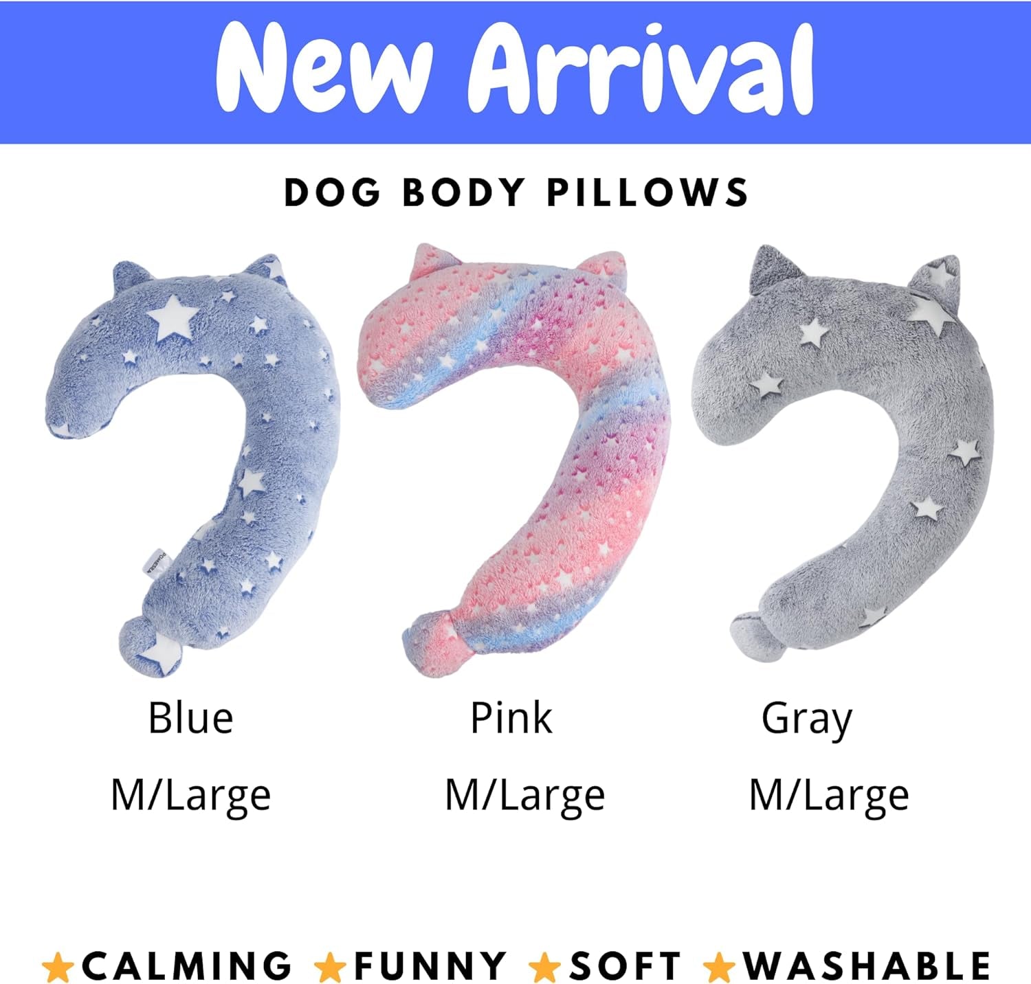 Glow in the Dark Dog Calming Pillow, Soft Cozy Question Mark Pillow, Machine Washable, Ideal for Nighttime Comfort