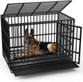Lemberi Heavy-Duty Dog Crate – Escape-Proof, High-Anxiety Crate with Lockable Wheels, Double Doors, Removable Tray, Extra Large for Indoor Use