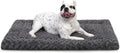 Reversible Dog Bed Mat: Washable, Soft Fluffy Kennel Pad, 35x22 Inch, Gray