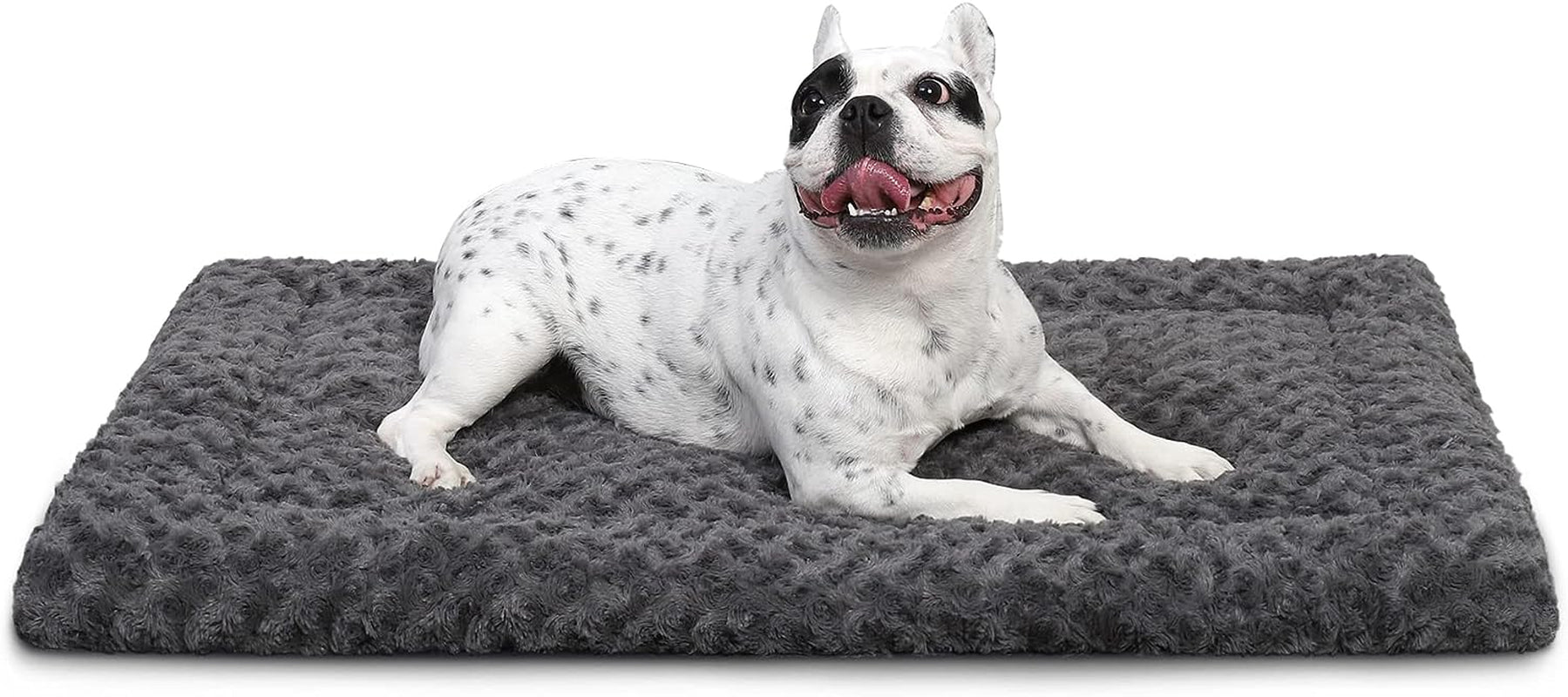 Reversible Dog Bed Mat: Washable, Soft Fluffy Kennel Pad, 35x22 Inch, Gray