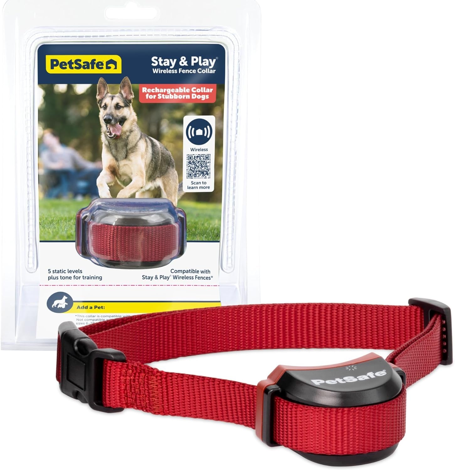 Petsafe Stay & Play Wireless Pet Fence for Stubborn Dogs - Secure 3/4 Acre Circular Yard with No Wires