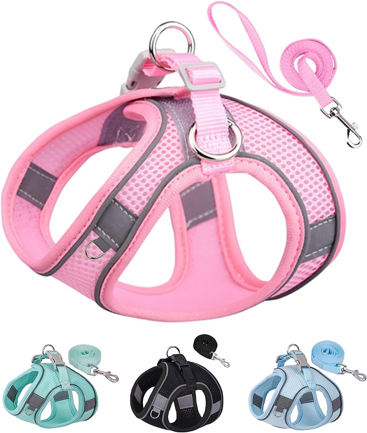 No-Pull Dog Harness & Leash Set for Small Dogs – Soft, Breathable Mesh Step-In Harness, Perfect for Puppies & Small Breeds