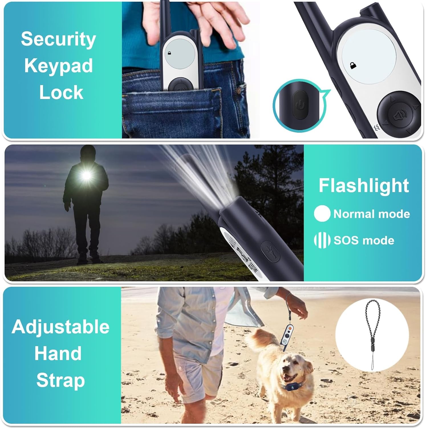 Wireless Dog Fence for 2 Dogs – 3500ft Range Electric Fence with Rechargeable Dog Shock Collar, 3 Training Modes, Flash Light, Waterproof