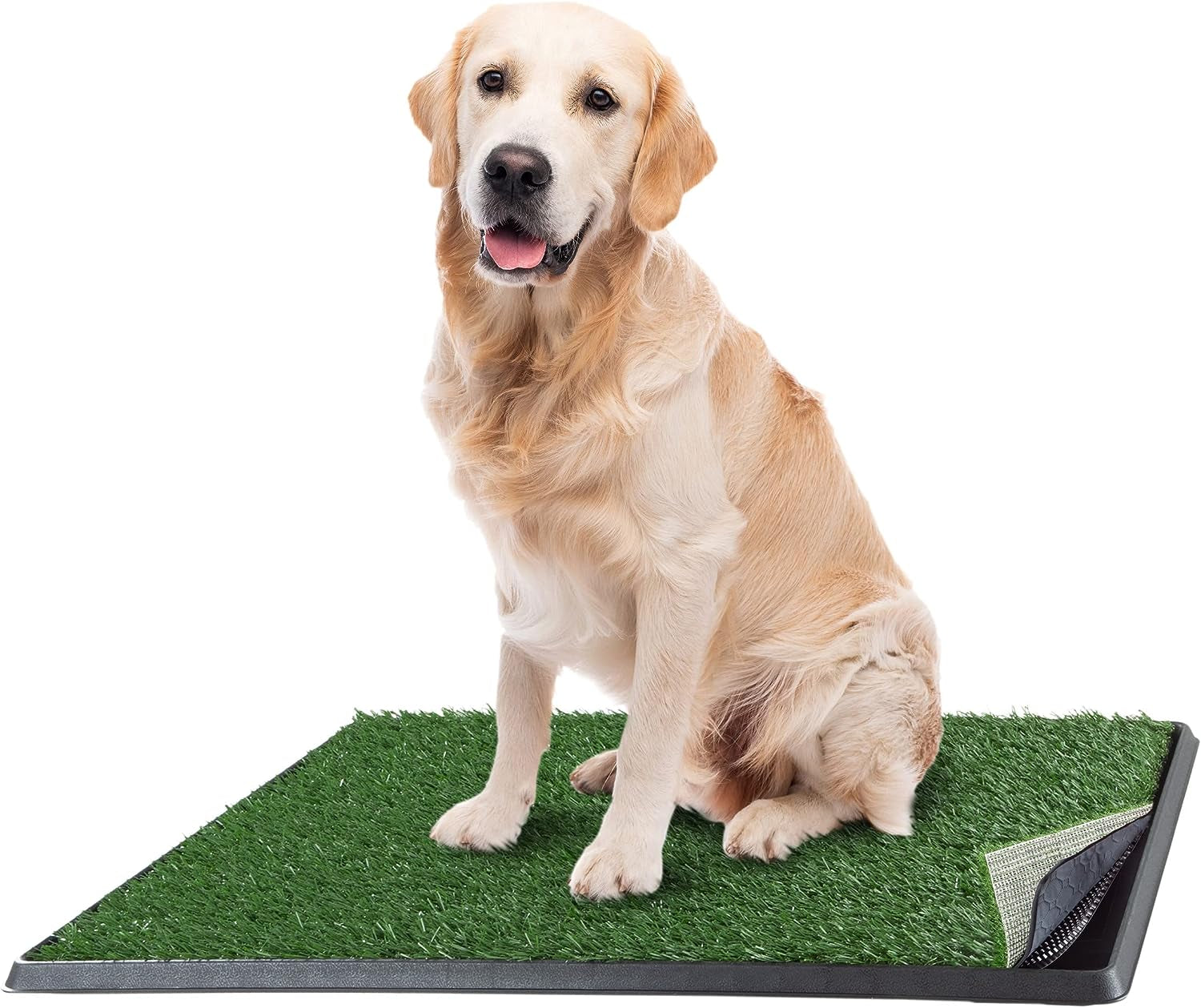 PETMAKER Artificial Grass Puppy Pee Pad with Tray – Reusable Multi-Layer Dog Potty Training Pad for Small Dogs