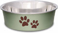 Loving Pets Bella Bowls: No-Tip Stainless Steel, Spill-Proof Pet Bowl, Medium, Blueberry Blue