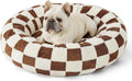 Lesure Donut Shaggy Plush Dog Bed: Calming, Anti-Slip, Various Colors & Sizes