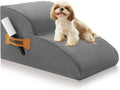 Romrol 4-Tier Dog Stairs: Non-Slip, Waterproof Fabric Cover, Ramp for Pets with Joint Issues, Grey