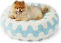 Lesure Donut Shaggy Plush Dog Bed: Calming, Anti-Slip, Various Colors & Sizes