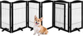 Multi-Panel Foldable Wood Dog Gate - Freestanding Indoor Pet Fence, Retractable Gate for Stairs & Doorways