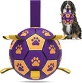 Dog Soccer Ball with Tug Straps, Interactive, Water Toy for Small & Medium Dogs - 6