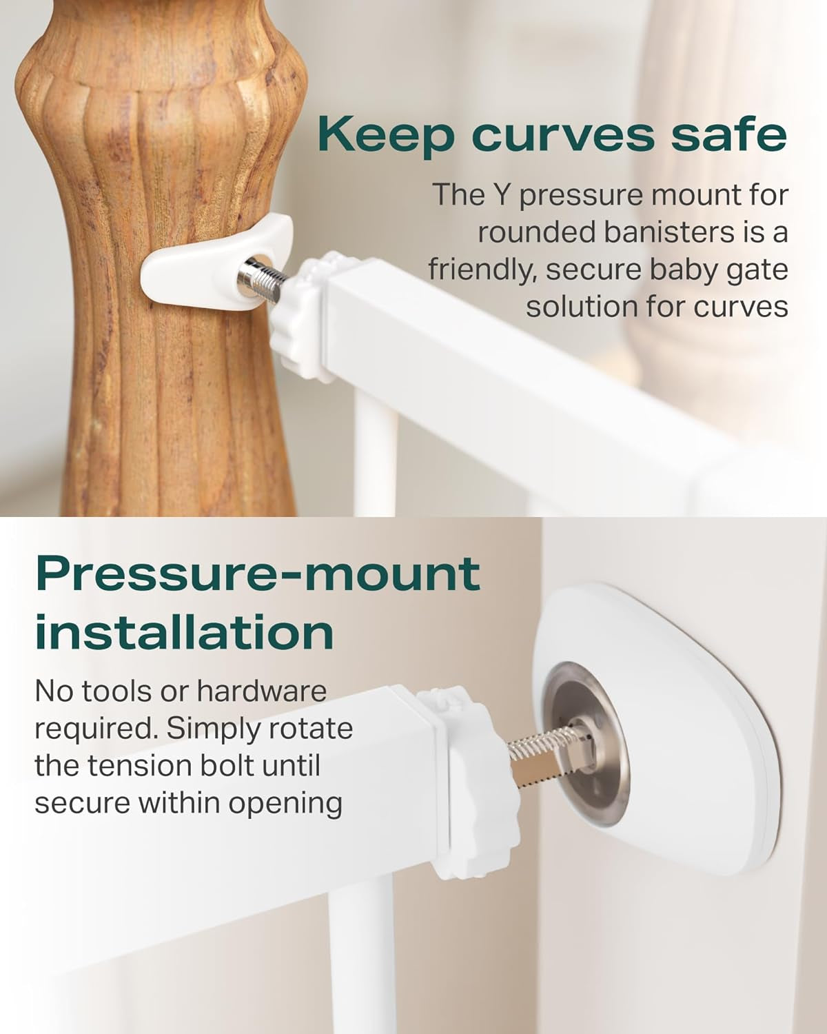 Cumbor Extra Wide Baby & Dog Gate - Walk Thru Auto-Close Gate for Stairs & Doorways, Easy Install