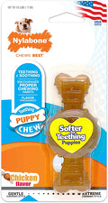 Nylabone Puppy Ring Bone Chew Toy - Chicken Flavor Teething Toy for Small Puppies, Petite Size