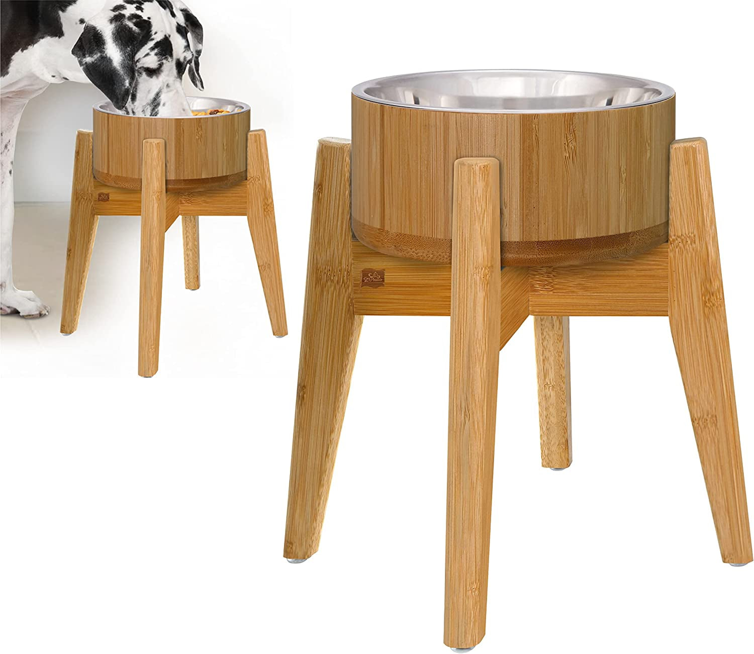 Elevated Dog Bowl Stand, Multi-Height Options, Raises Food & Water Dishes for Large Dogs