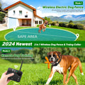 Wireless Dog Fence – 2-Dog Electric Fence System with Shock Training Collars, Vibration & Shock Settings