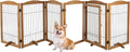 Multi-Panel Foldable Wood Dog Gate - Freestanding Indoor Pet Fence, Retractable Gate for Stairs & Doorways