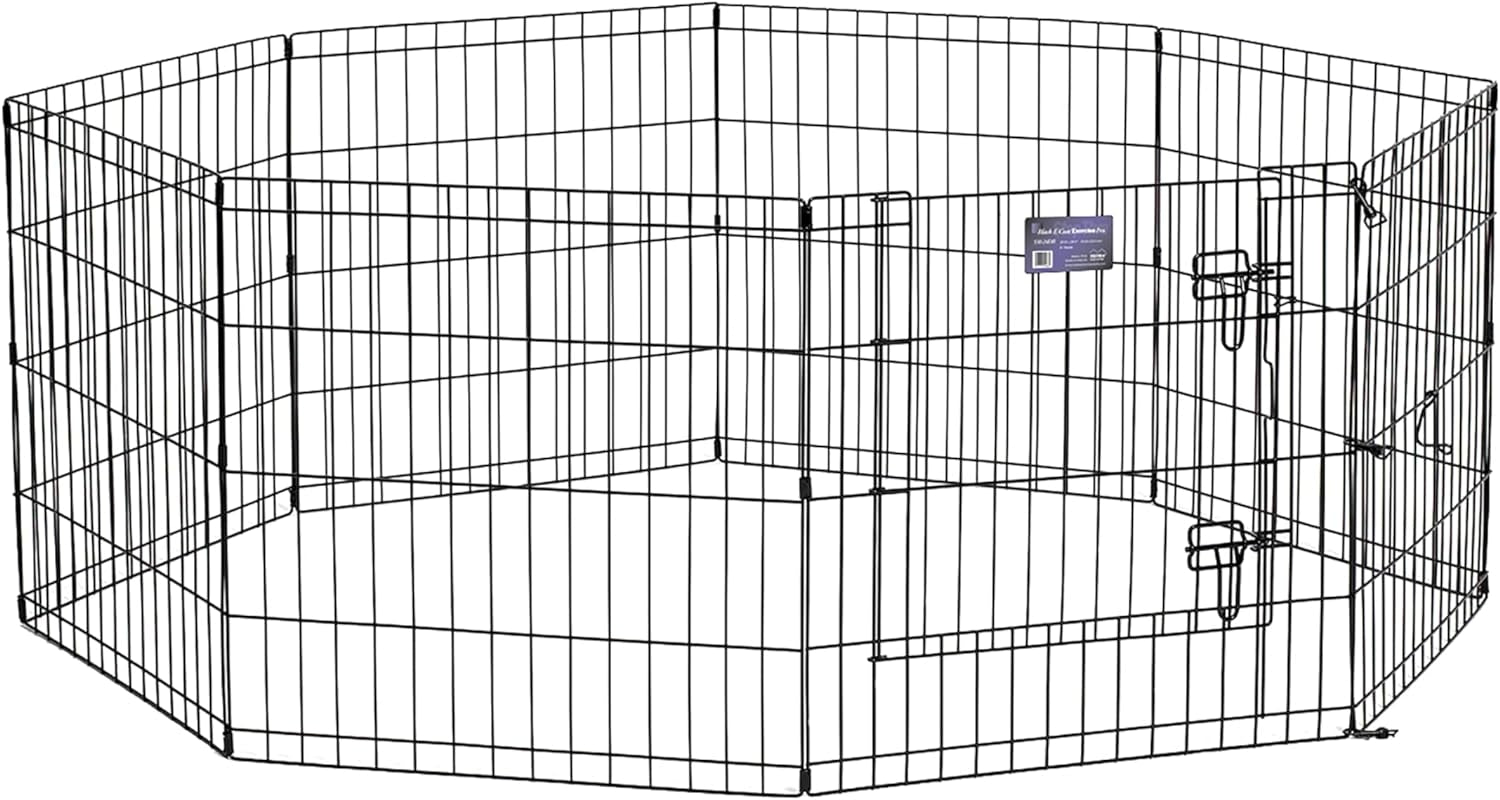 Midwest Foldable Metal Dog Exercise Pen – Portable Pet Playpen, Durable & Secure Outdoor/Indoor Dog Exercise Enclosure