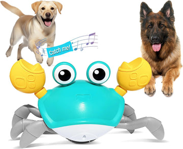 HONGID Interactive Crawling Crab Dog Toy – Escaping Toy with Obstacle Sensor, Lights & Sounds