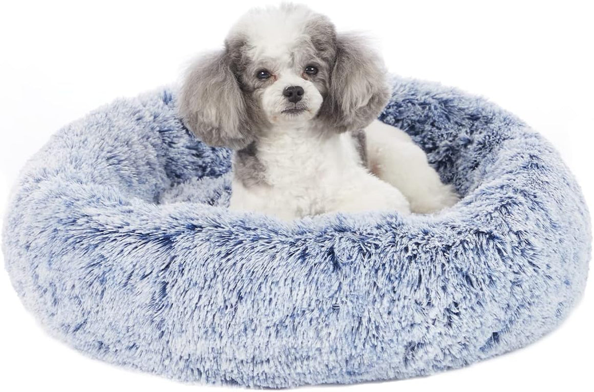 Calming Donut Dog Bed, 36" - Fluffy, Anti-Anxiety, Washable for Large Dogs - Various Colors & Sizes