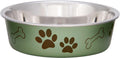 Loving Pets Bella Bowls: No-Tip Stainless Steel, Spill-Proof Pet Bowl, Medium, Blueberry Blue