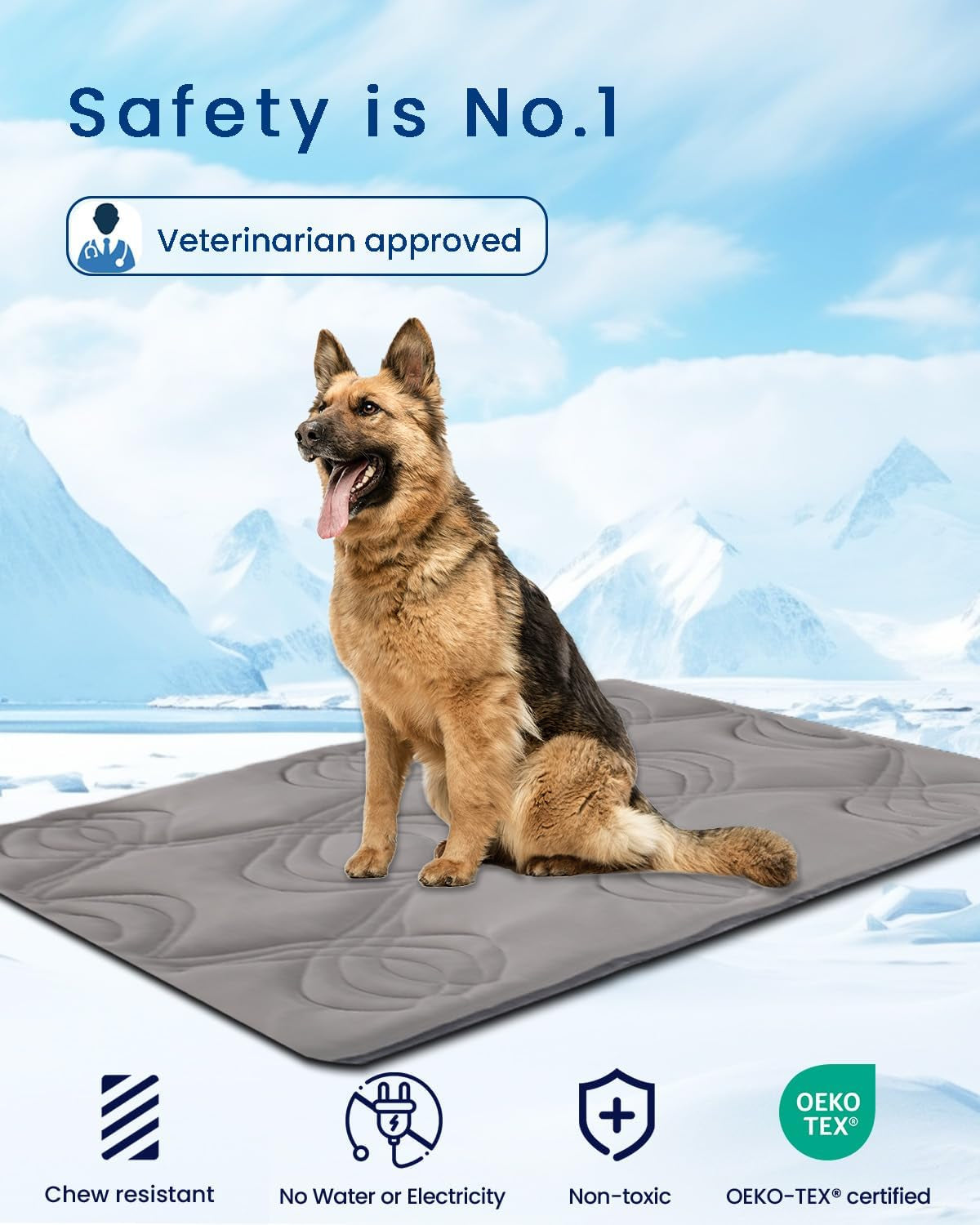 Large Dog Cooling Mat - Reversible Silicone Pet Cooling Pad, Durable & Washable, Ideal for Hot & Cold Use