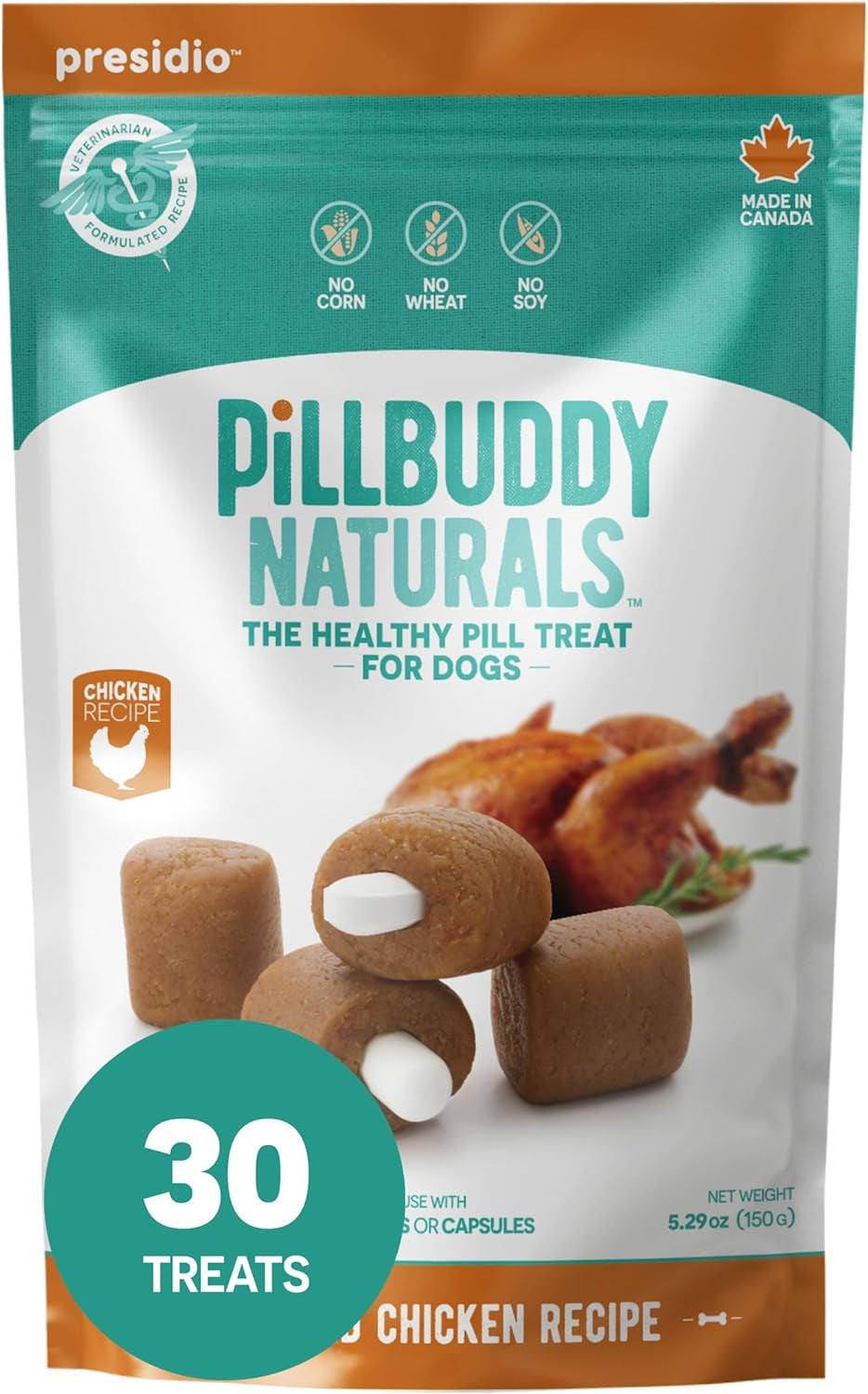 Pill Buddy Naturals - Peanut Butter & Apple, Pill & Medication Hiding Treats for Dogs