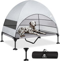 Elevated Dog Bed with Canopy, Anti-Slip Feet, Portable Pet Cot, Shade for Large Dogs, Indoor & Outdoor