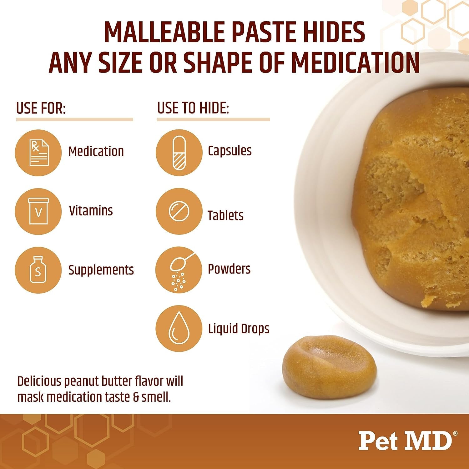 Pet MD Wrap a Pill – Peanut Butter Flavored Pill Paste for Dogs, Easy-to-Use Paste to Hide Pills and Medications