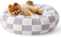 Lesure Donut Shaggy Plush Dog Bed: Calming, Anti-Slip, Various Colors & Sizes