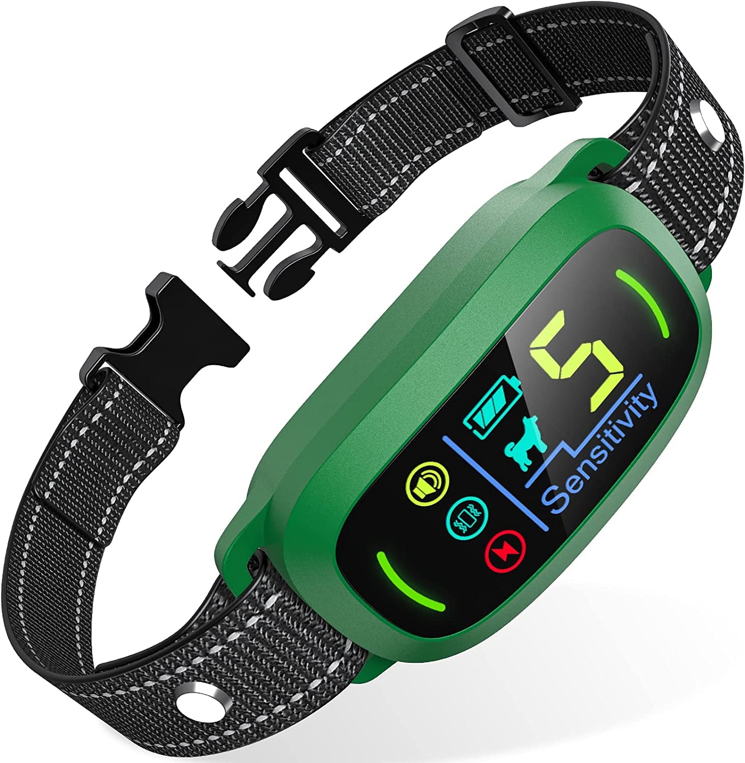 FAFAFROG Smart Dog Bark Collar, Rechargeable, 5-Level Sensitivity, Beep/Vibration/Shock