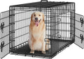 Yaheetech Double Door Collapsible Dog Crate - Portable Metal Crate with Divider and Removable Tray for Large Dogs