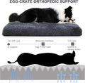 Orthopedic Dog Bed - Large, Washable Cover, Waterproof, Non-Slip, 35x23 Inches, Dark Grey