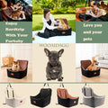 Dog Car Seat - Detachable & Washable Pet Travel Bed with Adjustable Straps, Easy to Install with 3 Seat Belts