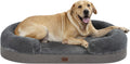 Orthopedic Dog Bed with Memory Foam: Large, Waterproof, Extra Neck Support, 38” Grey