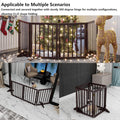 Wooden Foldable Dog Gate, Freestanding Multi-Panel Indoor Pet Gate, Extra Wide 24