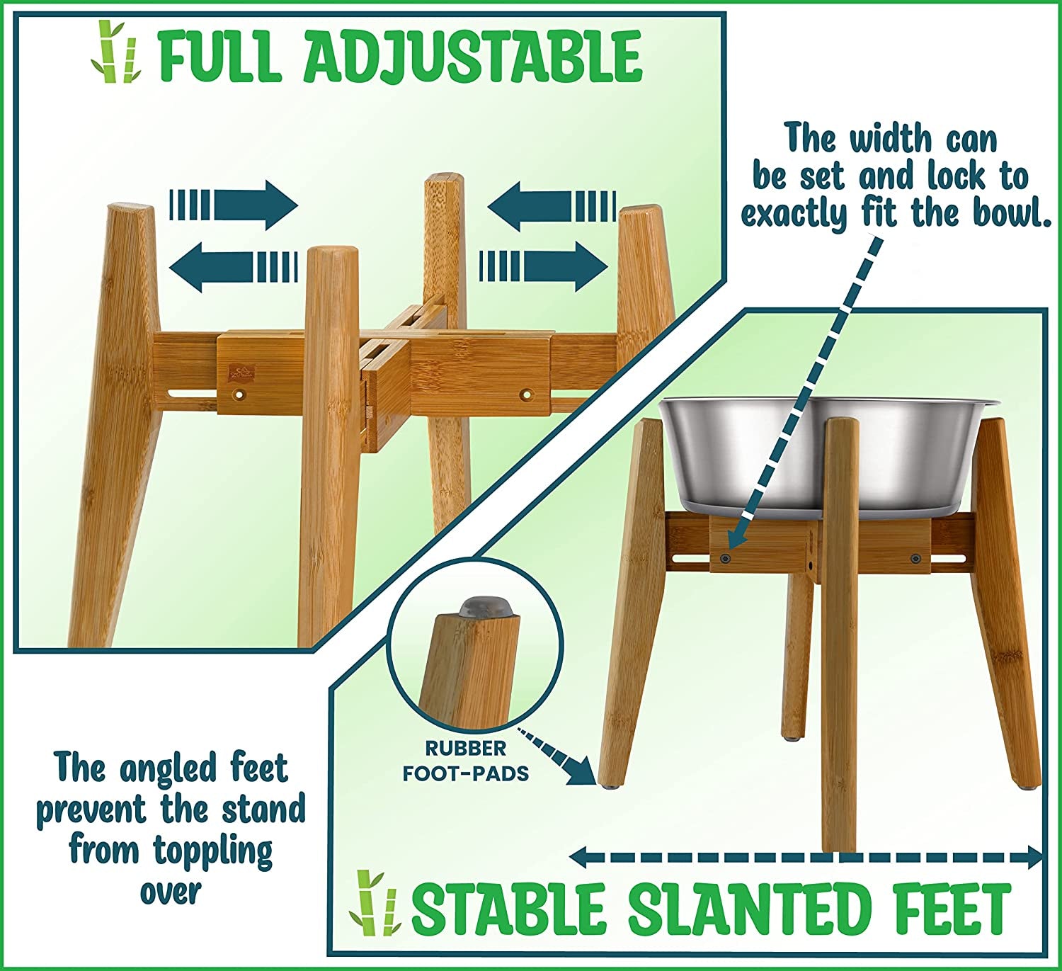 Elevated Dog Bowl Stand, Multi-Height Options, Raises Food & Water Dishes for Large Dogs