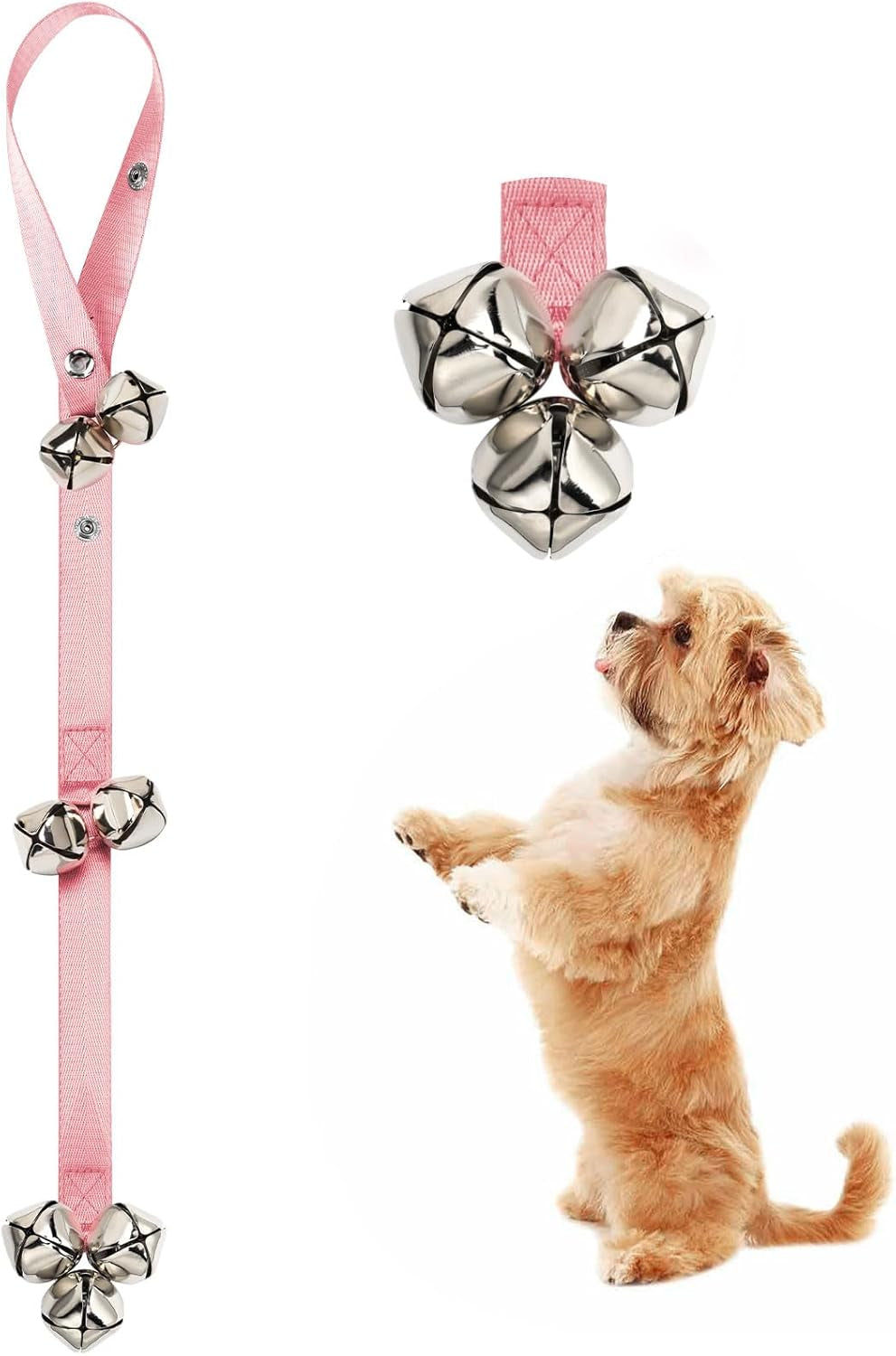 Folksmate Adjustable Dog Doorbells for Potty Training – Extra Loud Bells for Housebreaking, Durable Puppy Potty Training Bells for Door Knobs
