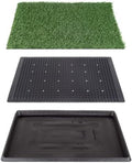PETMAKER Artificial Grass Puppy Pee Pad with Tray – Reusable Multi-Layer Dog Potty Training Pad for Small Dogs