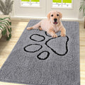 Absorbent Dog Door Mat for Muddy Paws, Non-Slip & Quick Dry Chenille, Washable, Traps Dirt & Moisture