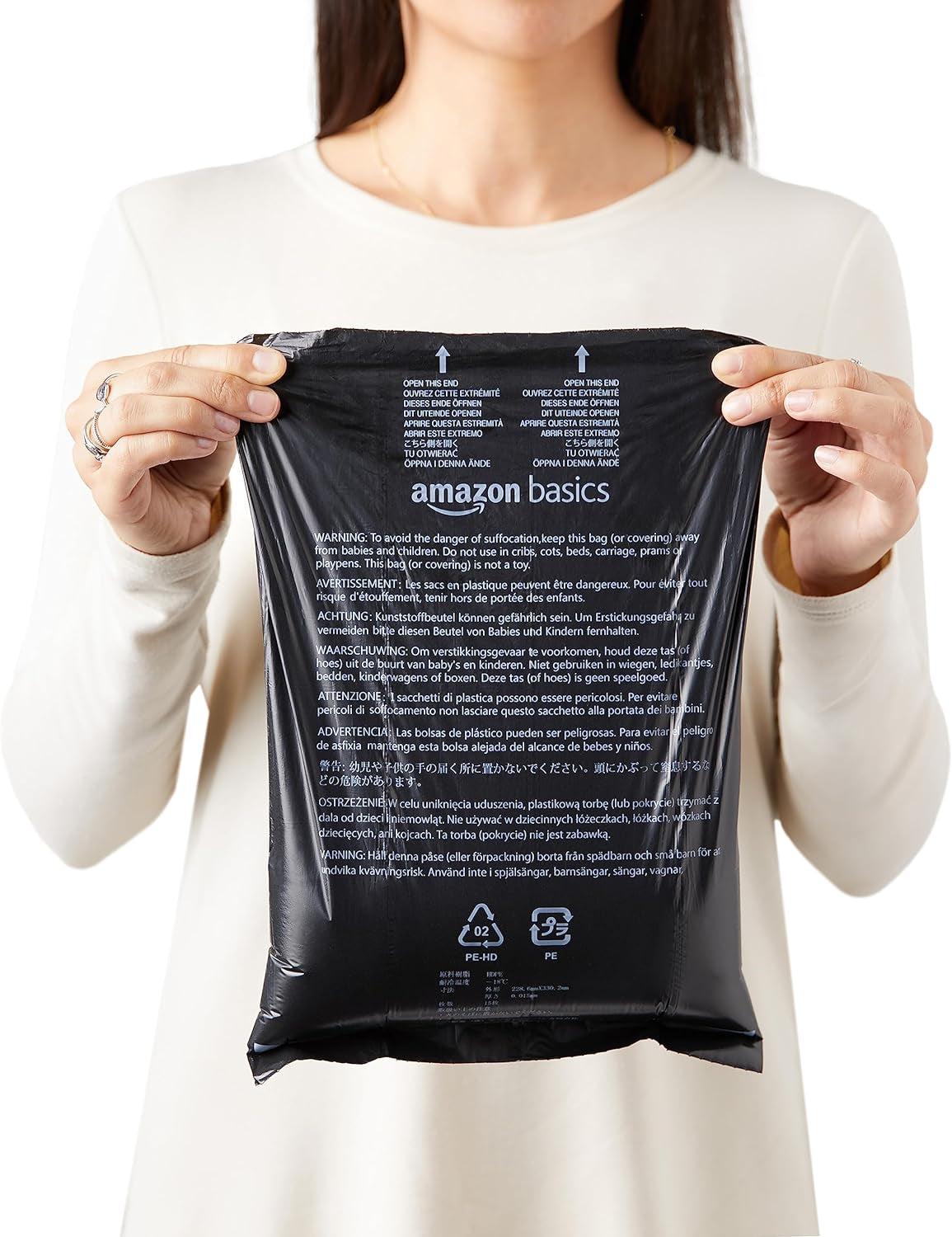 Amazon Basics Dog Poop Bags, 300 Count with Dispenser & Leash Clip, Unscented, 13" X 9"