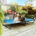 Foldable Elevated Dog Bed, Large, Outdoor, Waterproof, Chew-Proof, 160 Lbs Capacity - Dark Blue