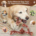 NOUGAT Indestructible Dog Chew Toys 3-Pack: Tough Nylon, Bacon Flavor, for All Sizes