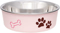 Loving Pets Bella Bowls: No-Tip Stainless Steel, Spill-Proof Pet Bowl, Medium, Blueberry Blue