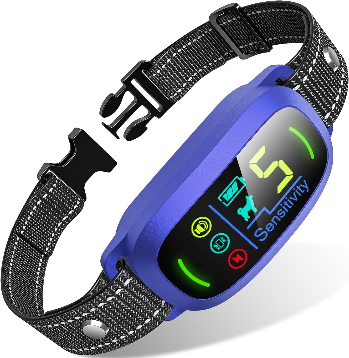 FAFAFROG Smart Dog Bark Collar, Rechargeable, 5-Level Sensitivity, Beep/Vibration/Shock