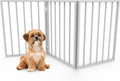 Multi-Panel Foldable Wood Dog Gate - Freestanding Indoor Pet Fence, Retractable Gate for Stairs & Doorways