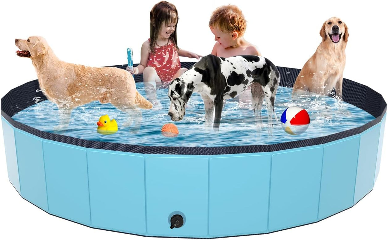 Foldable Medium Dog Pool, Collapsible Bath for Dogs & Kids, PVC, 40"x12"