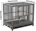 LUCKUP Heavy Duty Dog Cage Metal Kennel and Crate for Medium and Large Dogs, Pet Playpen with Four Wheels,Easy to Install,46 Inch,Black … …