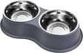 Double Dog Bowls - Stainless Steel, Non-Slip Resin Station, for Puppies, Medium Dogs