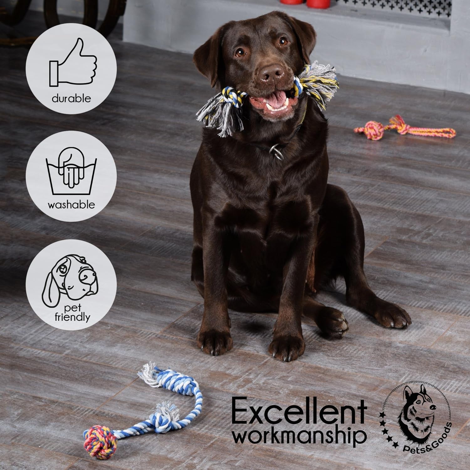 Puppy Chew Toys Set - Rope Dog Toy Pack for Teething, Tug-of-War & Play, Washable Cotton Ropes for Small Dogs