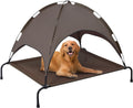 XL Outdoor Elevated Dog Bed with Canopy: Cooling, Portable, Dark Gray, Includes Carrying Bag